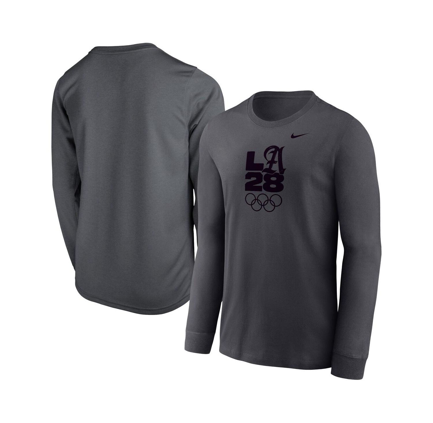 Big Boys and Girls Anthracite LA28 Summer Olympics Legend Performance Long Sleeve T-Shirt