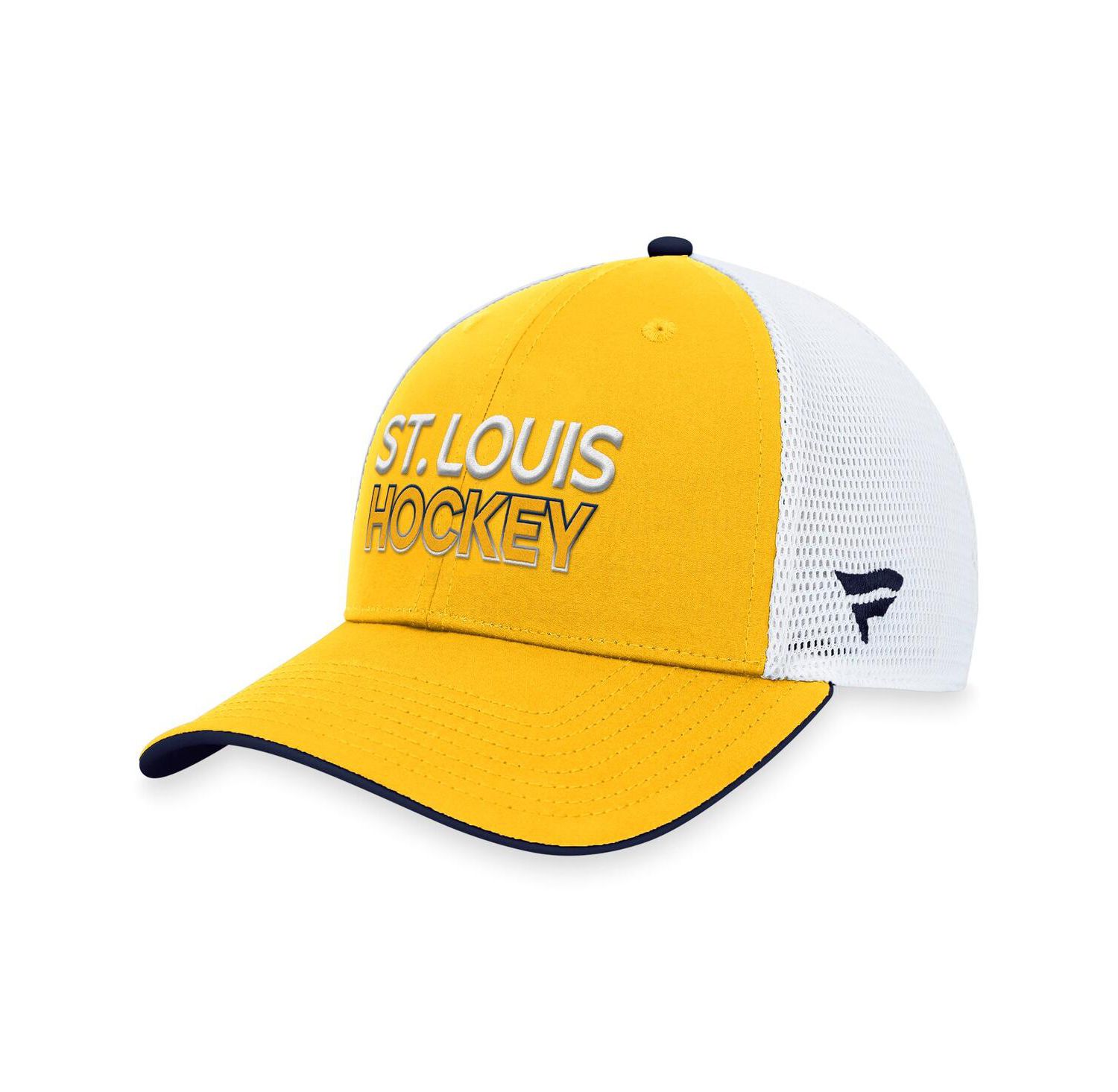Men's Gold St. Louis Blues Authentic Pro Rink Trucker Adjustable Hat