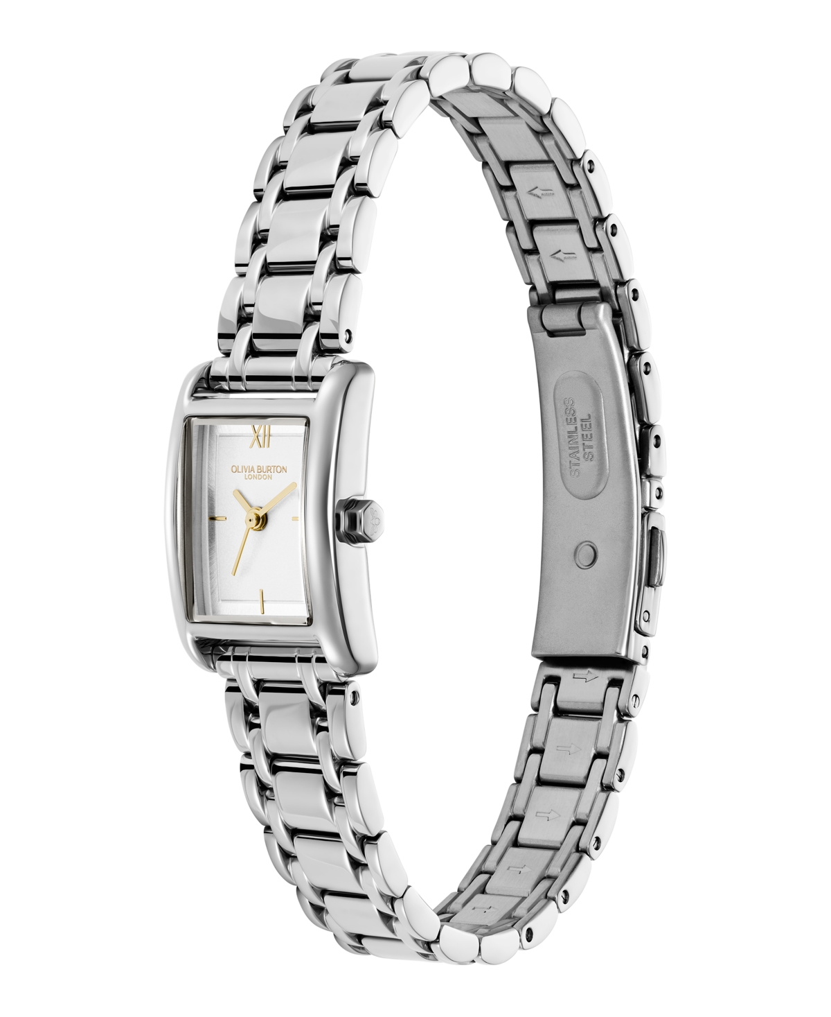 Olivia Burton Mini Grove Rectangular Bracelet Watch, 16mm In Metallic