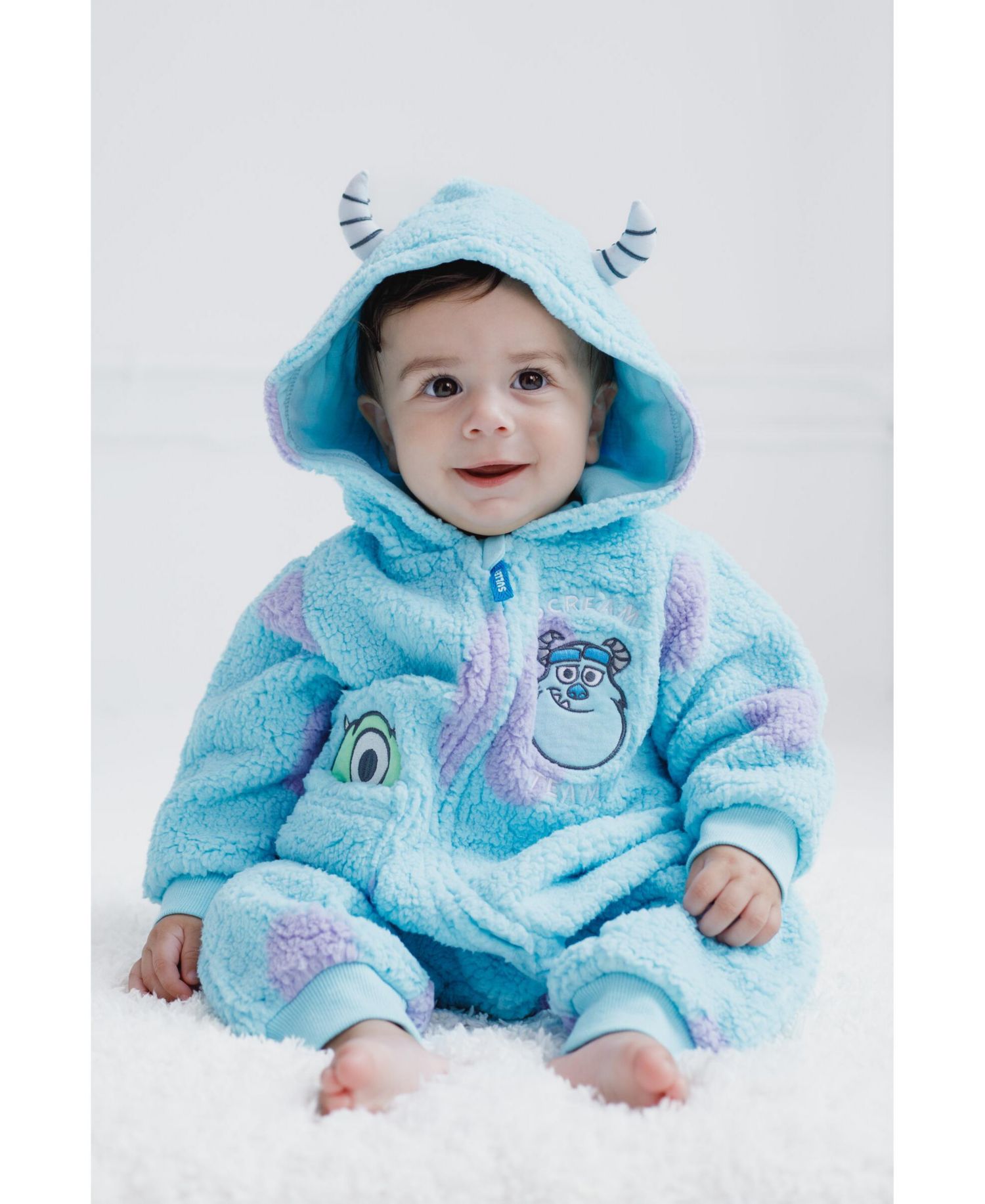 Baby Boys Cozy Faux Sherling Zip Up Cosplay Coverall Newborn to (Newborn - 24 Months)
