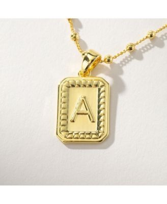 14k Gold-Plated Sur Initial Necklace