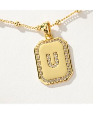 Uncommon James 14k Gold-Plated Cubic Zirconia Sur 20 Initial Necklace - Gold u 62$