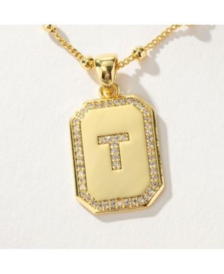 Uncommon James 14k Gold-Plated Cubic Zirconia Sur 2.0 Initial Necklace - Gold t