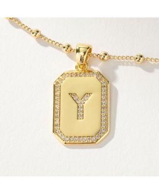 Uncommon James 14k Gold-Plated Cubic Zirconia Sur 20 Initial Necklace - Gold y 65$