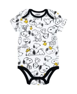 Snoopy Charlie Brown Boys 5 Pack Bodysuits Multi Infant