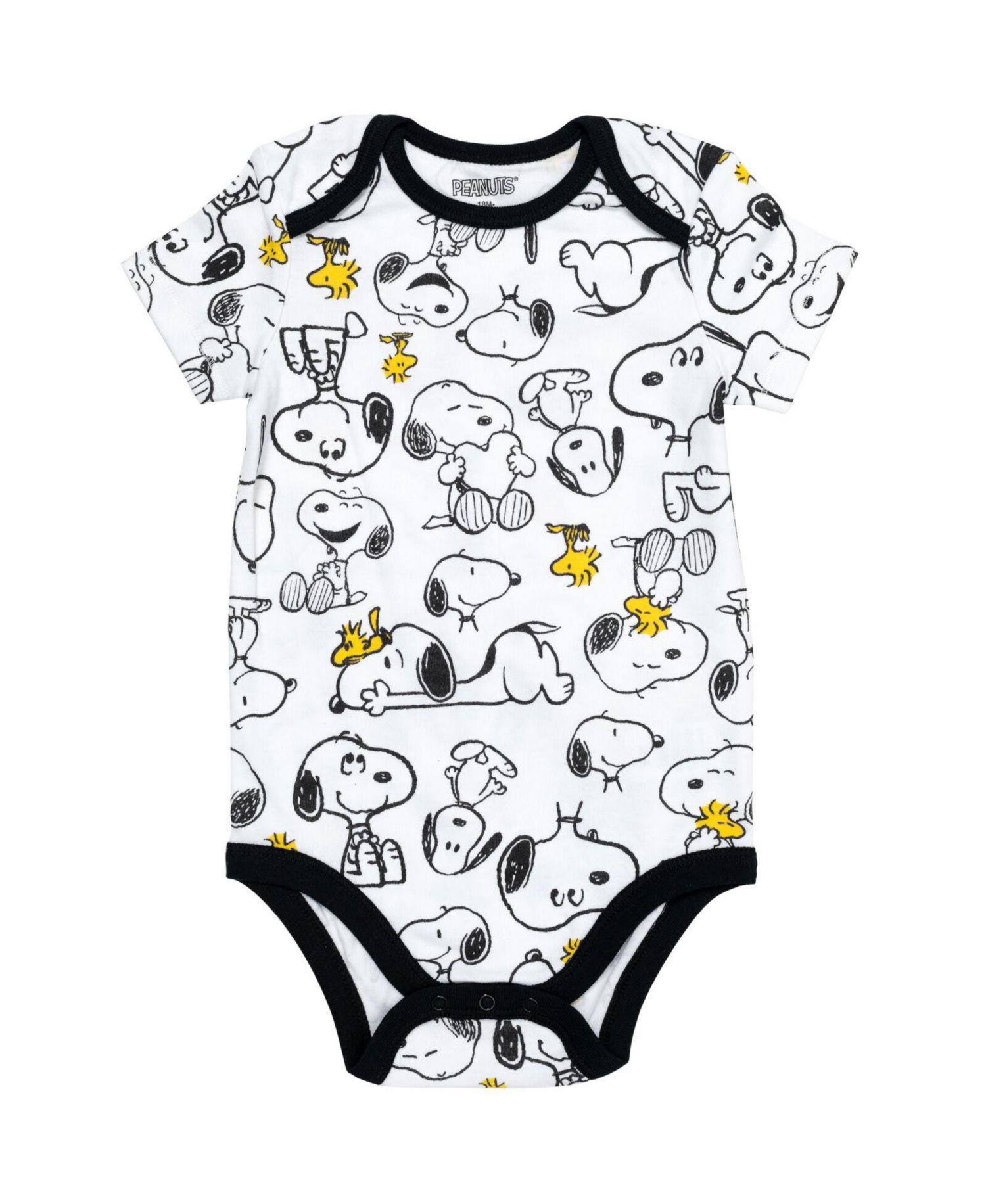 Snoopy Charlie Brown Boys 5 Pack Bodysuits Multi Infant
