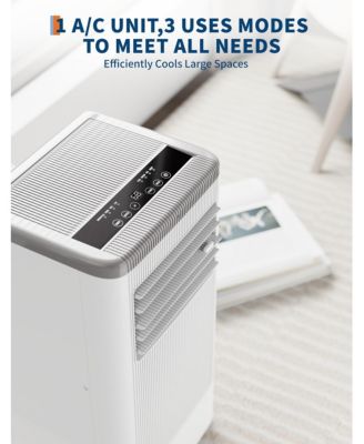 10,000 BTU Portable AC with Heater, 3-in-1 Cooling, Fan & Dehumidifier for Room Up to 350 Sq.Ft