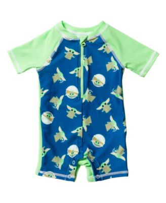 Baby Boys Yoda Half Zip Up One Piece Bathing Suit