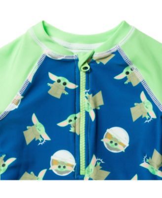Baby Boys Yoda Half Zip Up One Piece Bathing Suit