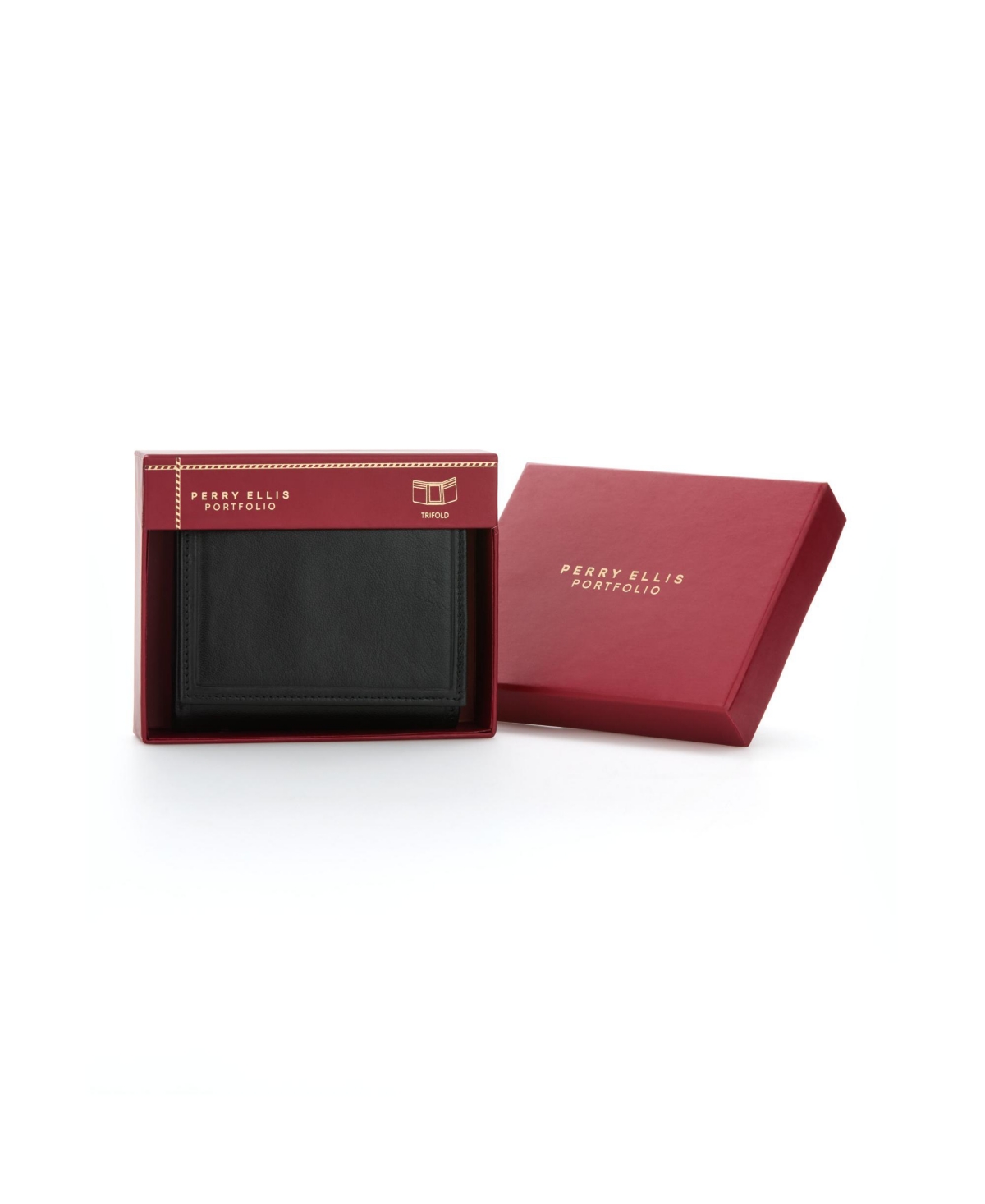 Perry Ellis Portfolio Men's Trifold Wallet In Black