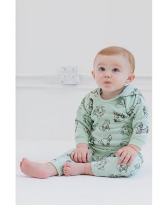 Baby Boys Fleece Pullover Hoodie, Bodysuit and Pants 3 Piece Outfit Set