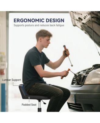 Rolling Mechanic Stool, 300 LBS Capacity Garage Stool,