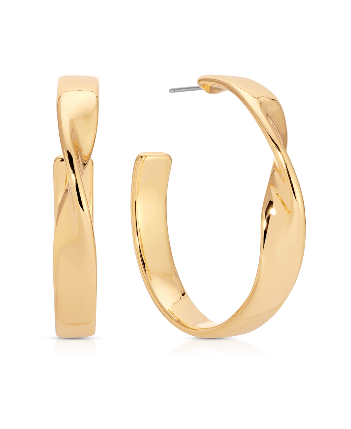 Heirloom Twist Medium Hoops Earrings - Silver