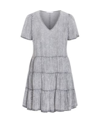 Plus Size Denim Tier Dress