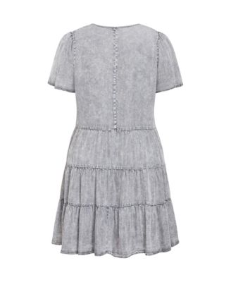 Plus Size Denim Tier Dress