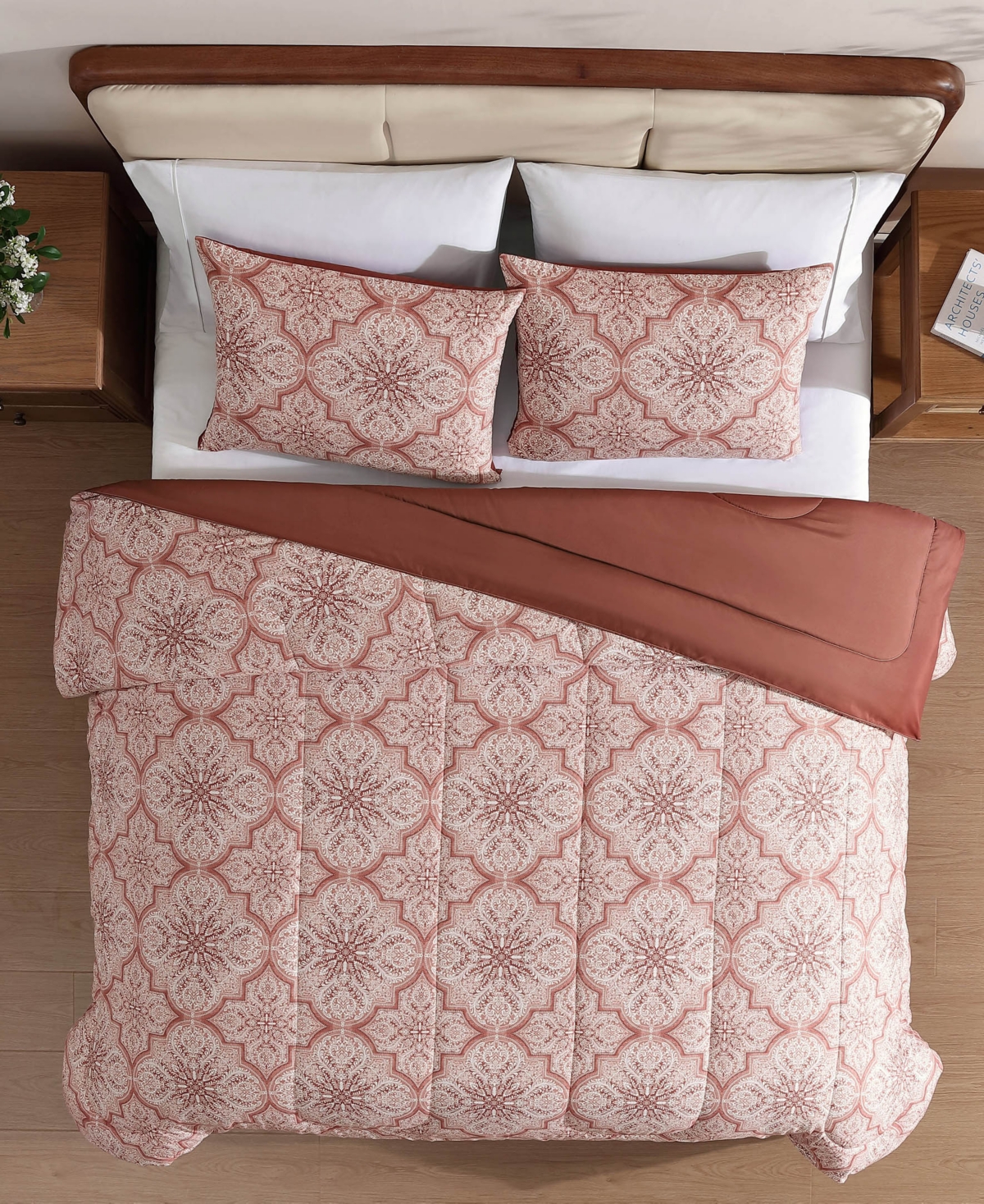 Hallmart Collectibles Faymont Medallion 3-pc. Comforter Set In Pink