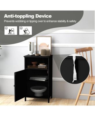 Bathroom Freestanding Floor Storage Cabinet with Adjustable Shelf