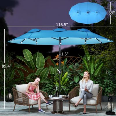 9.7' Double-sided Patio Umbrella with Tilt,