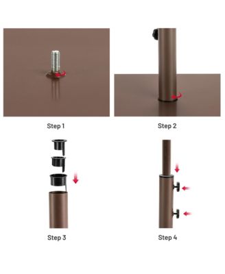 Square Weighted Patio Umbrella Base Stand 50 lbs Outdoor w/ 3 Adapters