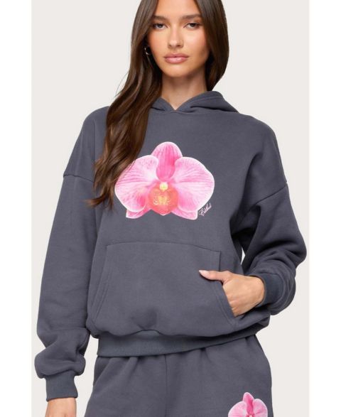 Женское худи Edikted Orchid Babe, цвет: Тёмный серый
