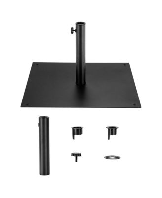 Square Weighted Patio Umbrella Base Stand 40 lbs Outdoor w/ 3 Adapters