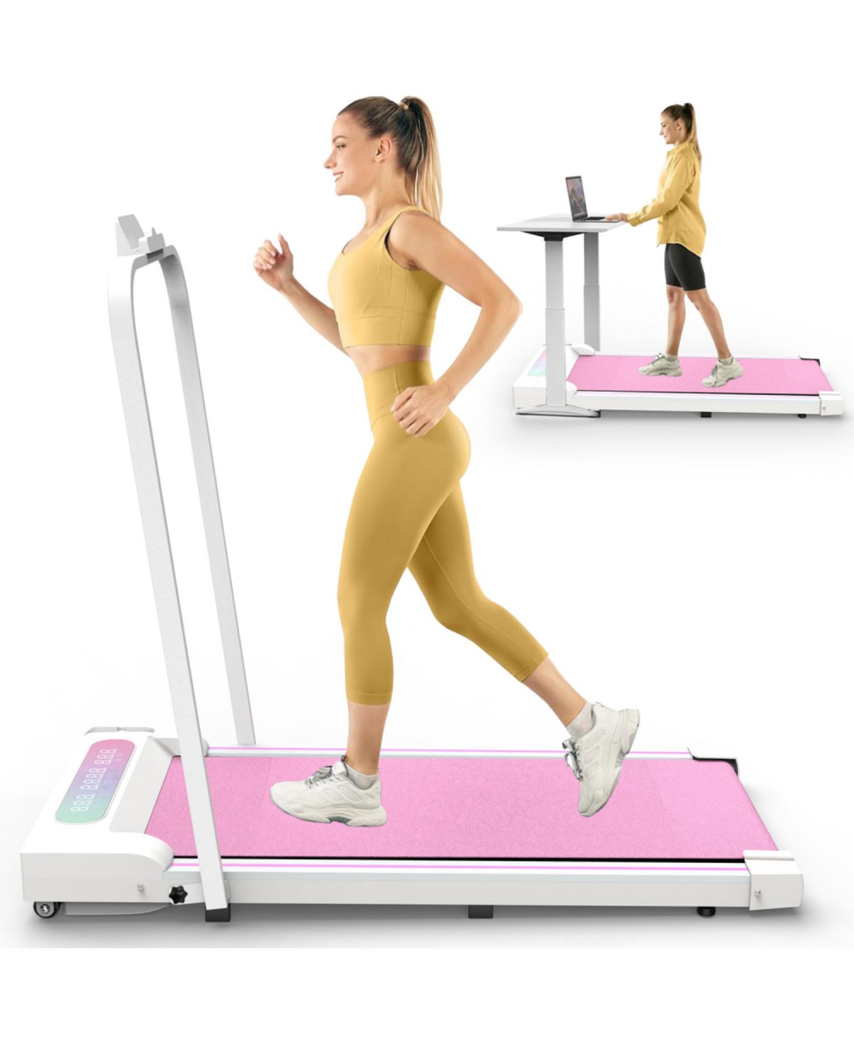 Under Desk Treadmill Walking Pad - Pink