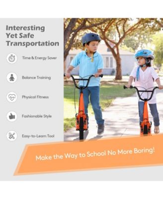 12-Inch Tire Kick Scooter for Kids and Teens with Handbrakes