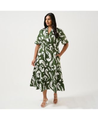 Women's Sandswept Elasticated Midi Dress