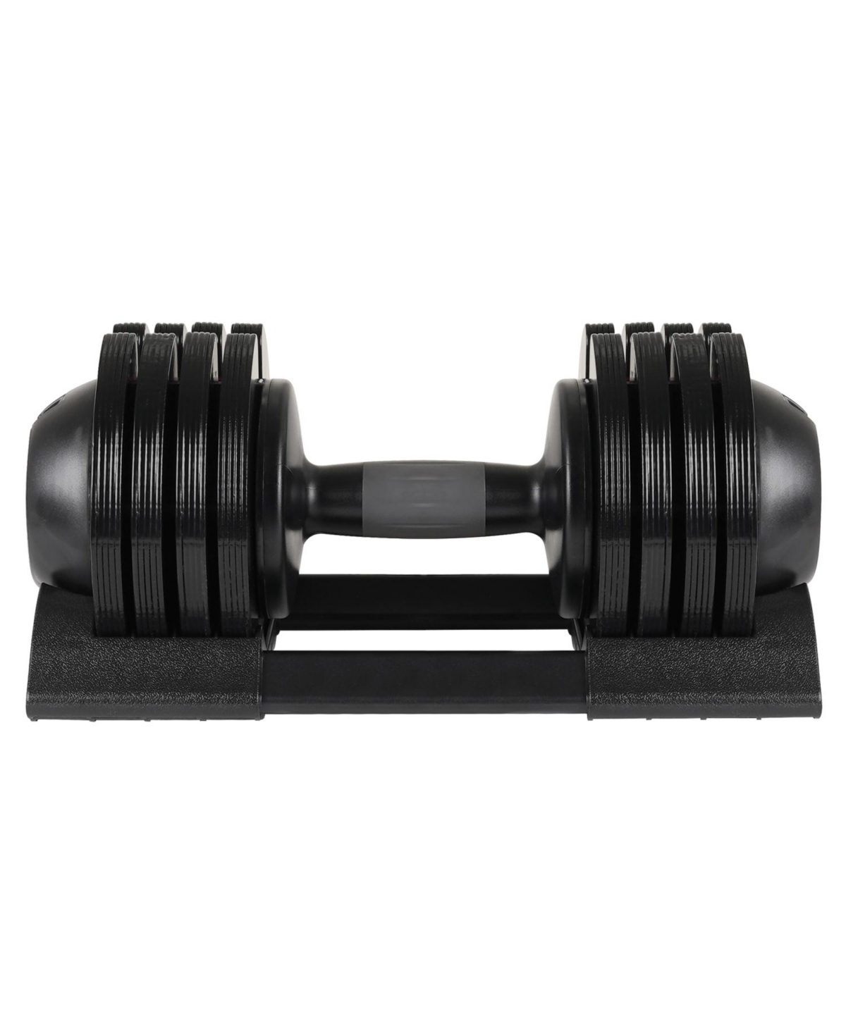 52LBS Adjustable dumbbell steel and plastic(Rubber coated dumbbell) - Black