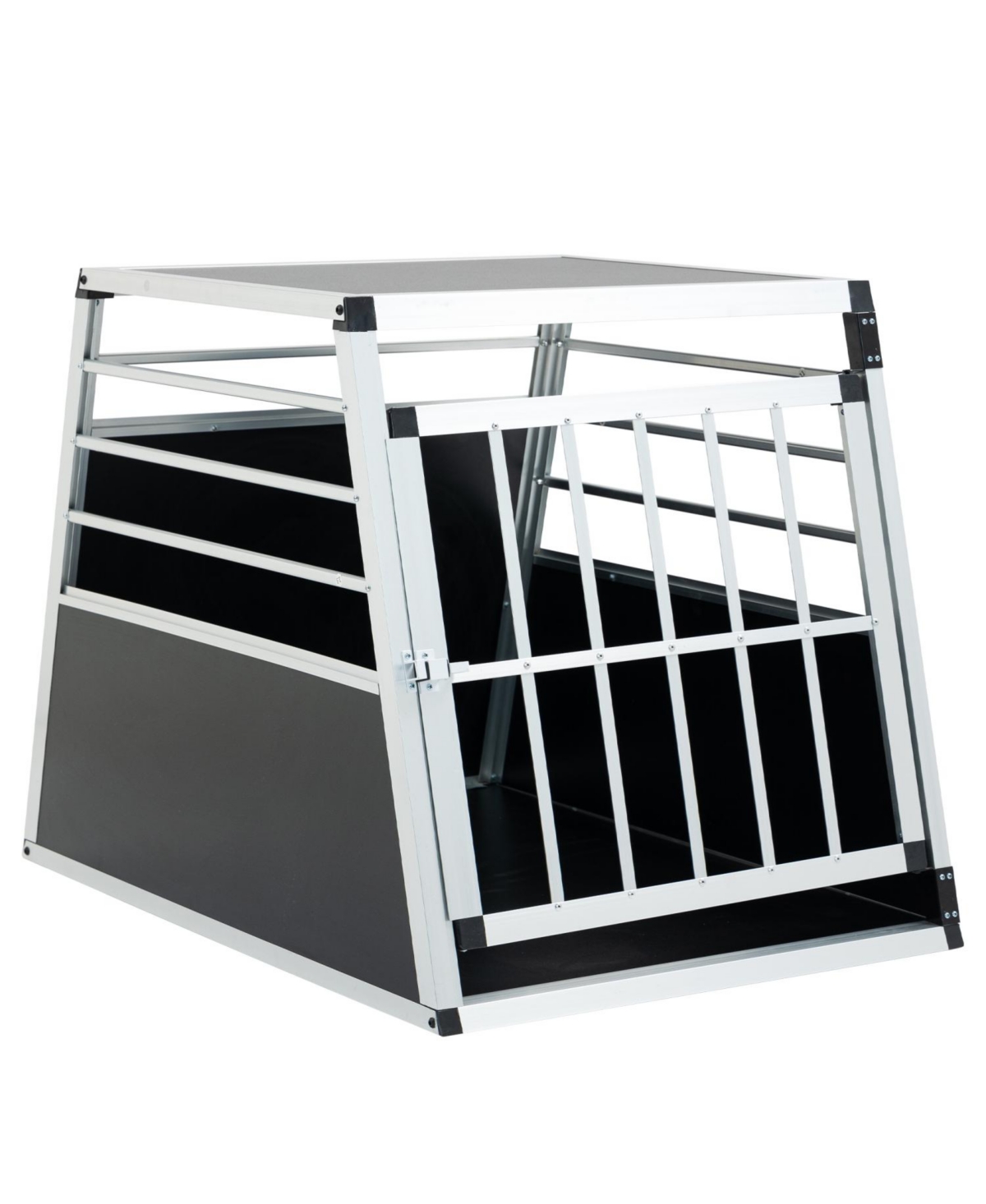 Aluminum Pet Transport Box - 35x25x27in, Black/Silver - Black,silver