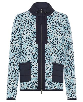 Animal Zip Mixed Media Cardigan