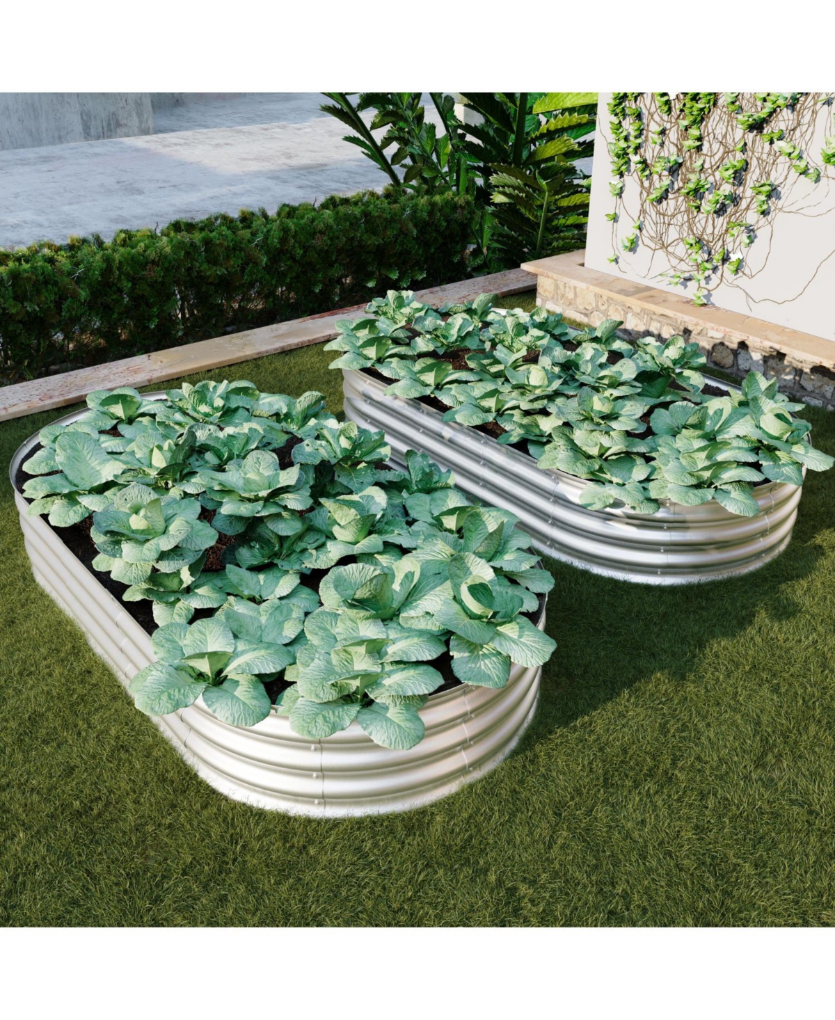 6x3x1ft Raised Garden Bed Kit - Silver