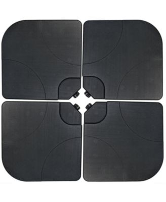 10' Outdoor Steel Offset Cantilever Pool Patio Umbrella with Square Base Set