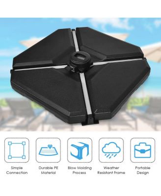 4PCS Patio Cantilever Offset Umbrella Base Sand/Water Filled
