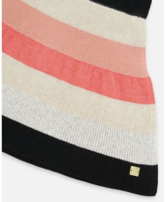 Girl Striped Knit Skirt Beige Black and Pink - Toddler|Child