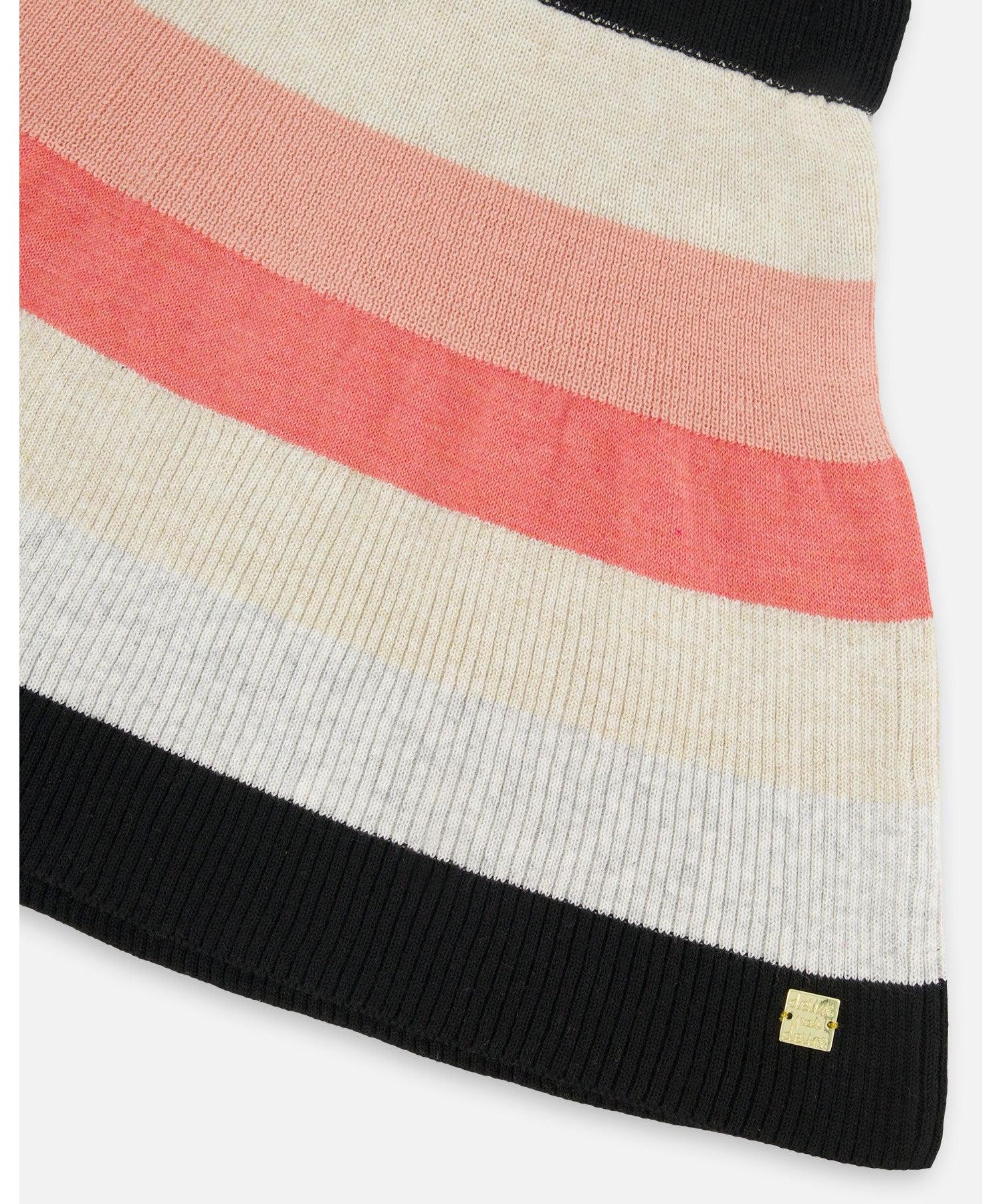 Girl Striped Knit Skirt Beige Black and Pink - Toddler|Child