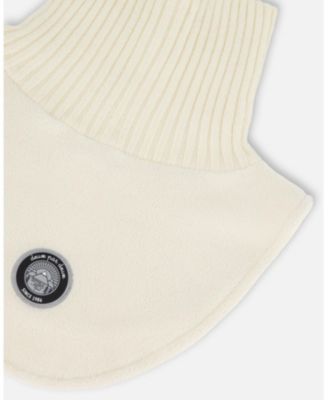 Kids Unisex Polar Fleece and Knit Neckwarmer Off-White - Toddler|Child