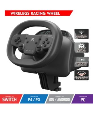 Wireless 270&deg; Racing Steering Wheel for PS4, PC, Nintendo Switch, PS3, iOS, Android – Dual Vibration Motors, Wireless Bluetooth Connection, Customizable Control