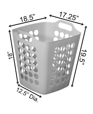 Flexible Plastic Carry Laundry Basket Holder Square Storage Hamper with Side Handles