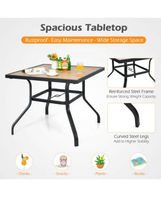 Patio Square Dining Table Metal Bistro Table Garden Poolside Backyard