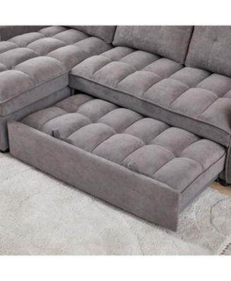 MH 78.75" Reclining Pull-Out Sectional Sofa