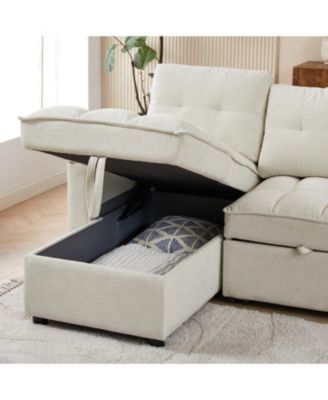 MH 78.75" Reclining Pull-Out Sectional Sofa