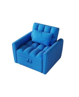 Foldable Velvet Sofa Bed with Adjustable Backrest