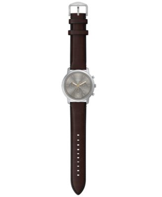 Men's Neutra Chronograph Brown Leather Watch, 44mm