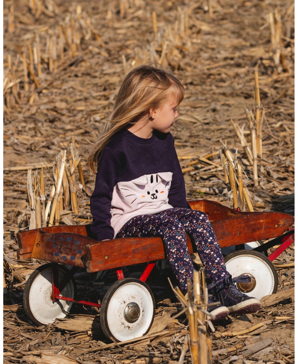 Deux par Baby Girls Jersey Leggings Navy Floral