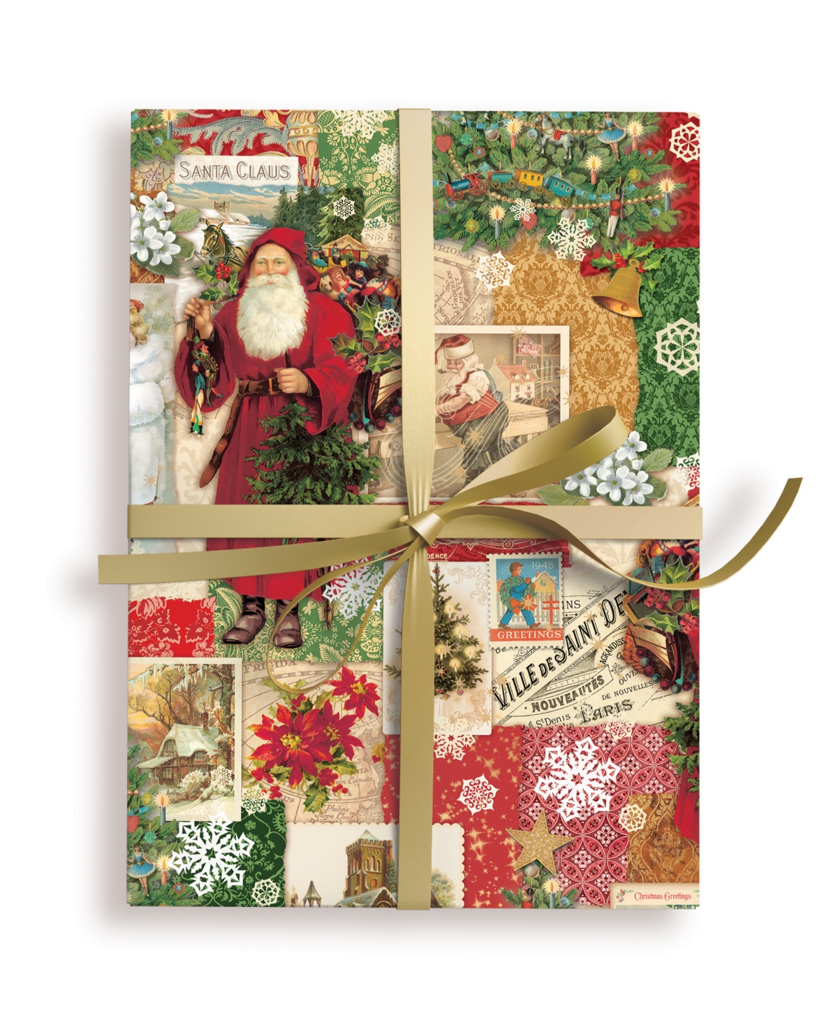Punch Studio Christmas Victoriana Holiday Gift Wrap, 30" X 120" In Multi