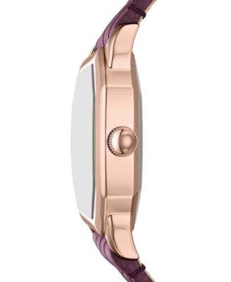 Women's Harlow Three-Hand Burgundy Croco Leather Watch, 27mm