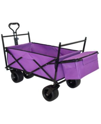 Collapsible Wagon with Canopy All-Terrain Wheels Purple