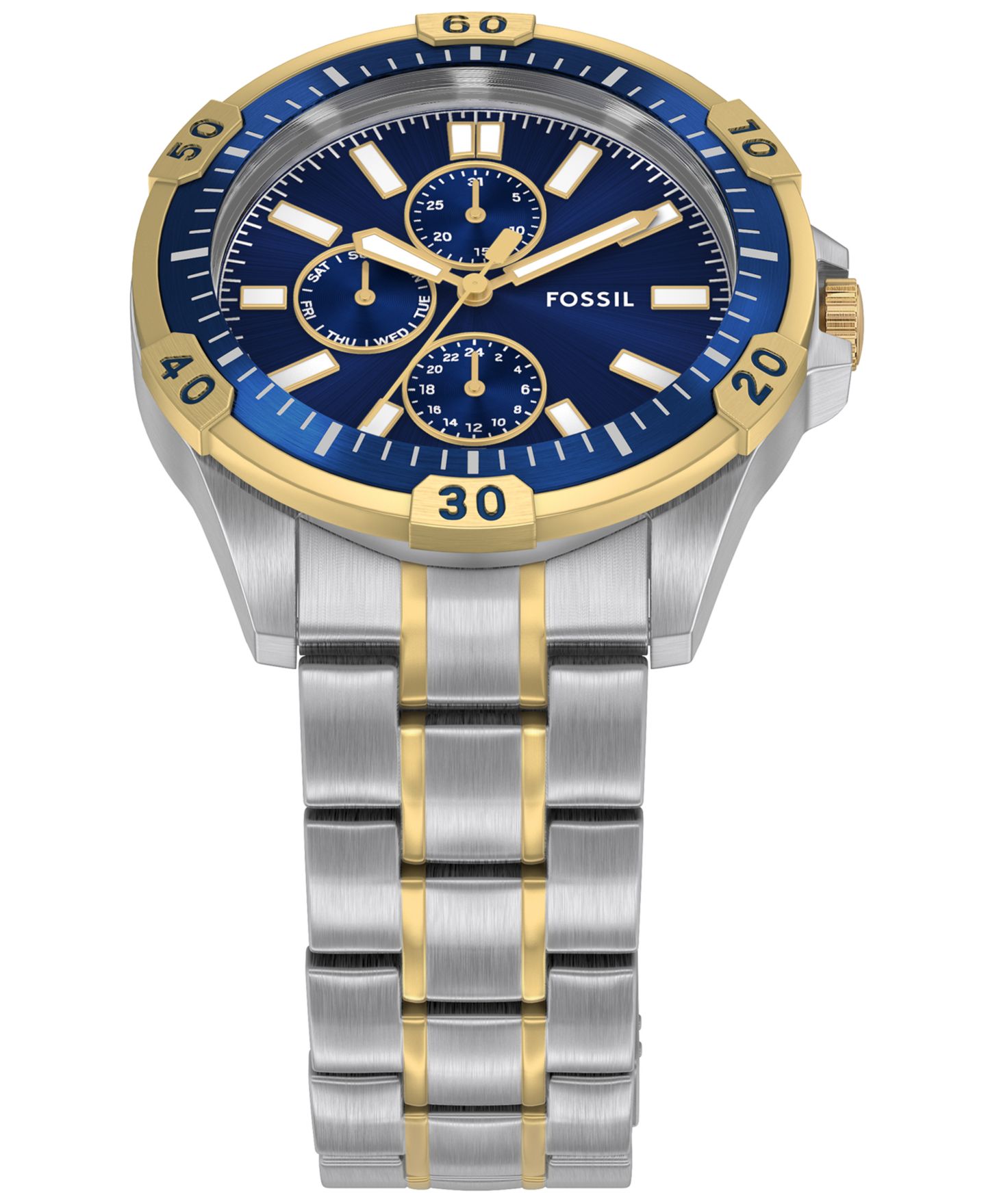 Мужские часы Fossil Garrett Multifunction Two-Tone Stainless Steel Watch, 44mm — фото 5