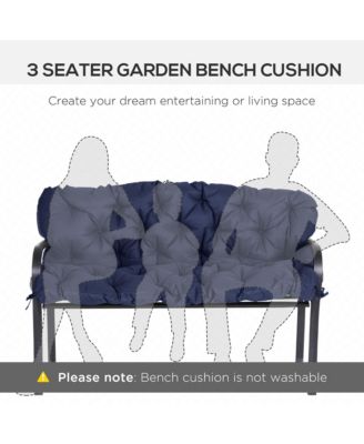 Tufted Bench Cushions for Outdoor Furniture, 3-Seater Replacement for Swing Chair, Patio Sofa/Couch, Overstuffed, Includes Backrest, Dark Blue